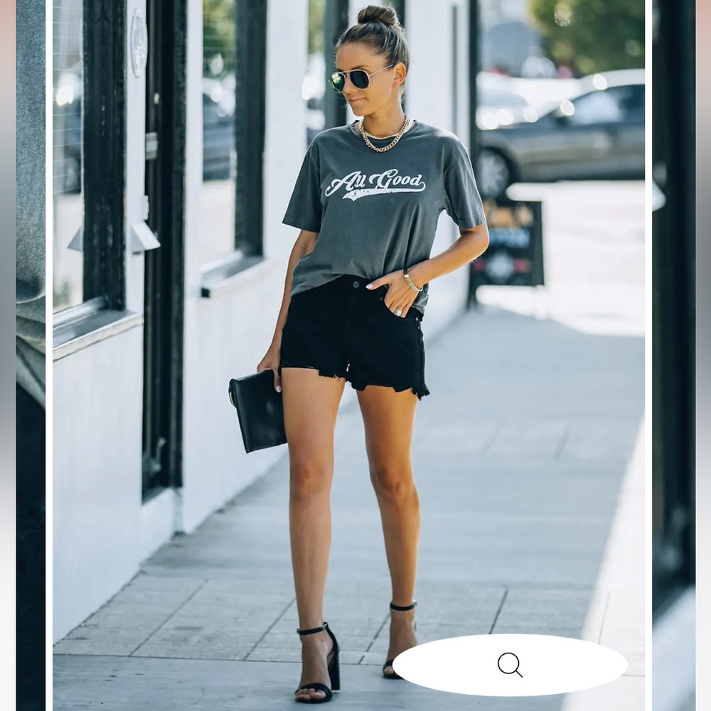 VICI Hayes High Rise Distressed Denim Shorts